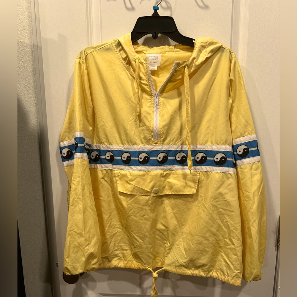 Large yellow rain jacket with cute design - comfy